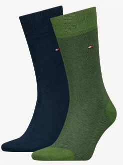 Skarpetki*Tommy Hilfiger 2 Pary Skarpet Ze Wzorem W żabie Oczko ARMY GREEN