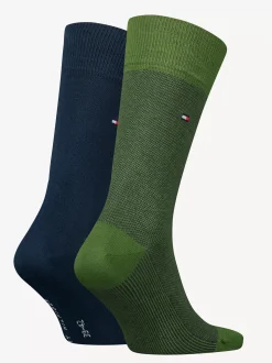 Skarpetki*Tommy Hilfiger 2 Pary Skarpet Ze Wzorem W żabie Oczko ARMY GREEN