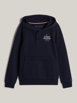 Bluzy Dresowe I Z Kapturem*Tommy Hilfiger Adaptive Bluza Z Kapturem I Wyhaftowanym Logo DESERT SKY