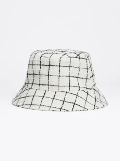 Czapki I Szaliki*Tommy Hilfiger Żakardowy Kapelusz Rybacki Z Domieszką Wełny ANCIENT WHITE