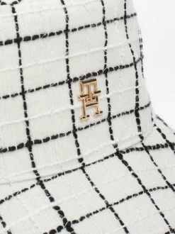 Czapki I Szaliki*Tommy Hilfiger Żakardowy Kapelusz Rybacki Z Domieszką Wełny ANCIENT WHITE