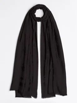 Szaliki|Szaliki*Tommy Hilfiger Żakardowy Szal Z Monogramem TH BLACK