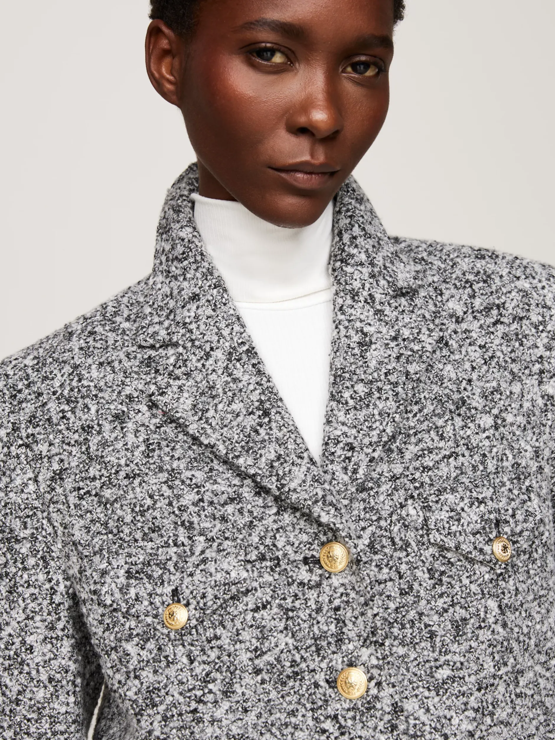 Kurtki & Płaszcze|Wełniane Płaszcze*Tommy Hilfiger Żakiet O Pudełkowym Kroju MEDIUM HEATHER GREY