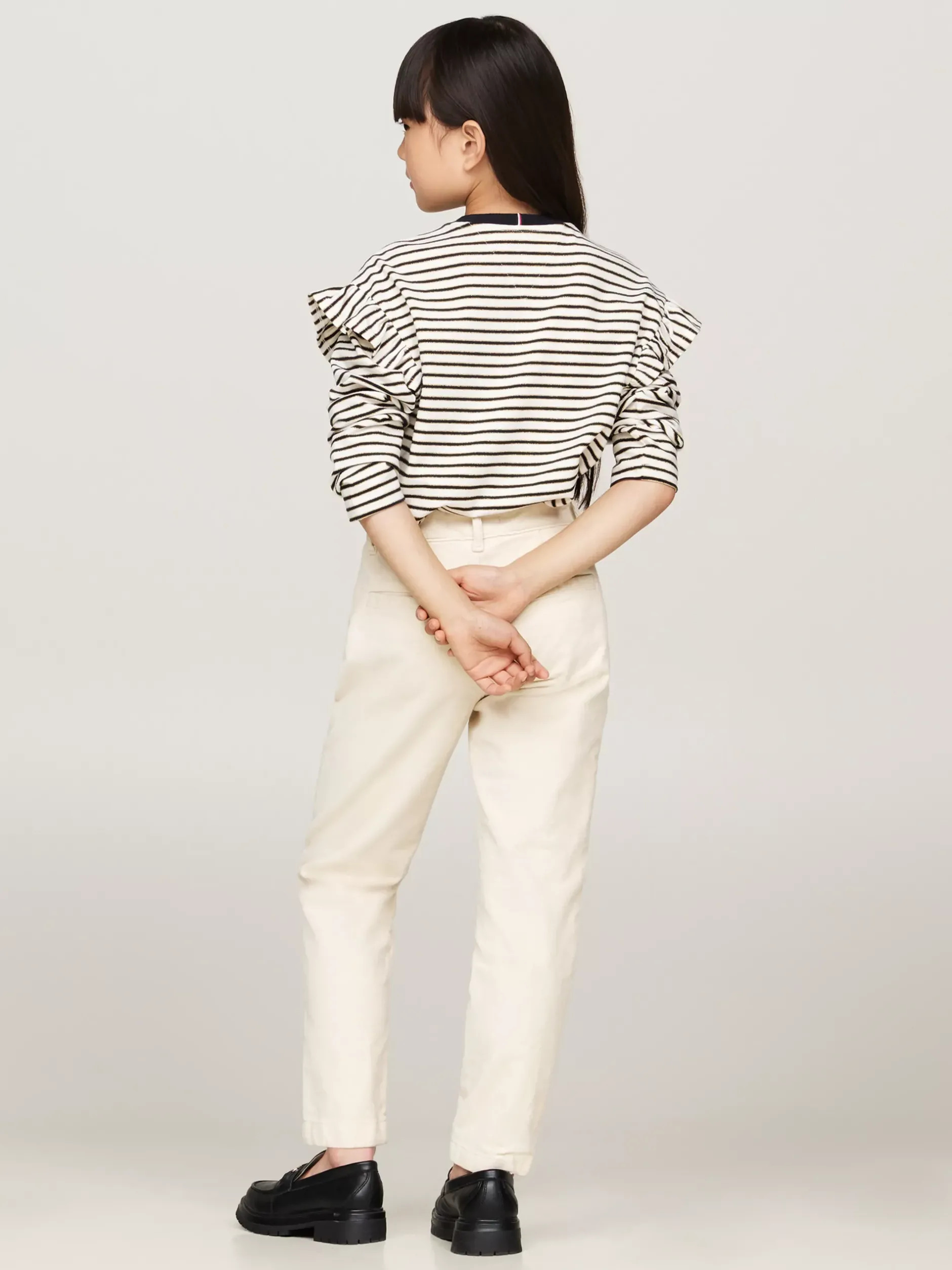 Spodnie, Szorty I Spódnice*Tommy Hilfiger Aksamitne Chinosy O Wąskim Kroju ANCIENT WHITE