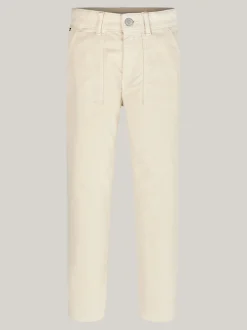 Spodnie, Szorty I Spódnice*Tommy Hilfiger Aksamitne Chinosy O Wąskim Kroju ANCIENT WHITE