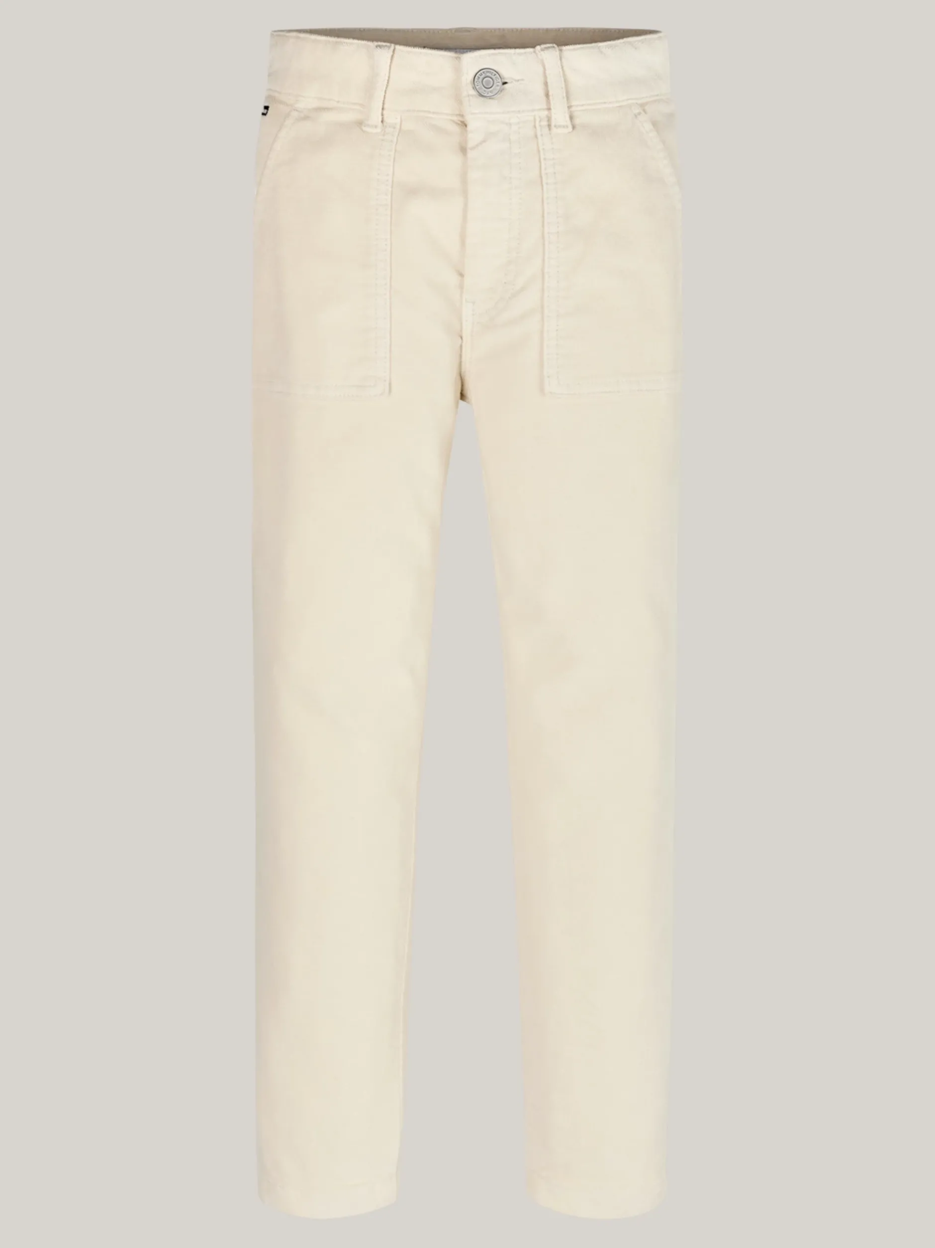 Spodnie, Szorty I Spódnice*Tommy Hilfiger Aksamitne Chinosy O Wąskim Kroju ANCIENT WHITE