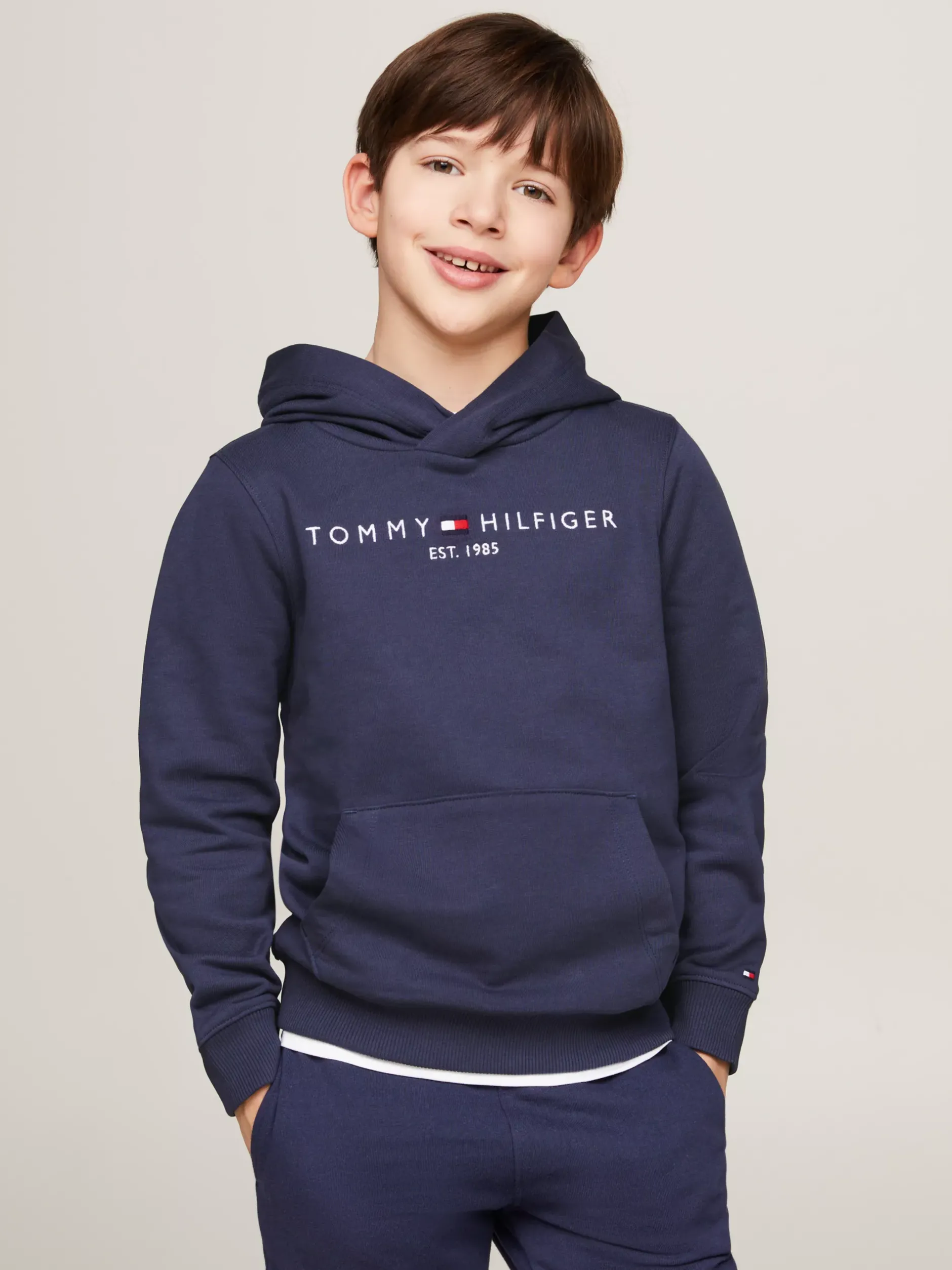 Bluzy Dresowe I Z Kapturem|Bluzy Dresowe I Z Kapturem*Tommy Hilfiger Bawełniana Bluza Essential Z Kapturem I Logo TWILIGHT NAVY
