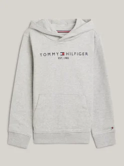 Bluzy Dresowe I Z Kapturem|Bluzy Dresowe I Z Kapturem*Tommy Hilfiger Bawełniana Bluza Essential Z Kapturem I Logo LIGHT GREY HEATHER