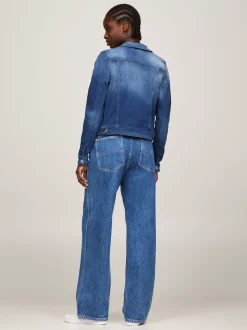 Kurtki & Płaszcze*Tommy Hilfiger Bawełniana Kurtka Jeansowa O Wąskim Kroju NEW NICEVILLE MID BLUE STRETCH