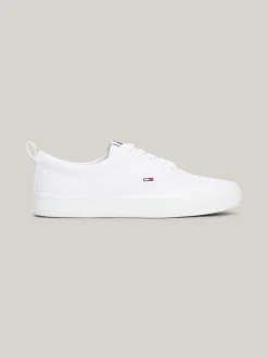 Sneakersy*Tommy Hilfiger Bawełniane Buty Sportowe Poniżej Kostki WHITE