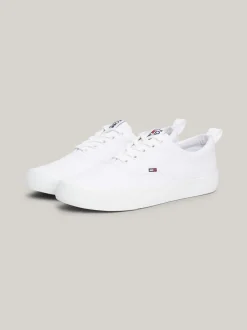 Sneakersy*Tommy Hilfiger Bawełniane Buty Sportowe Poniżej Kostki WHITE
