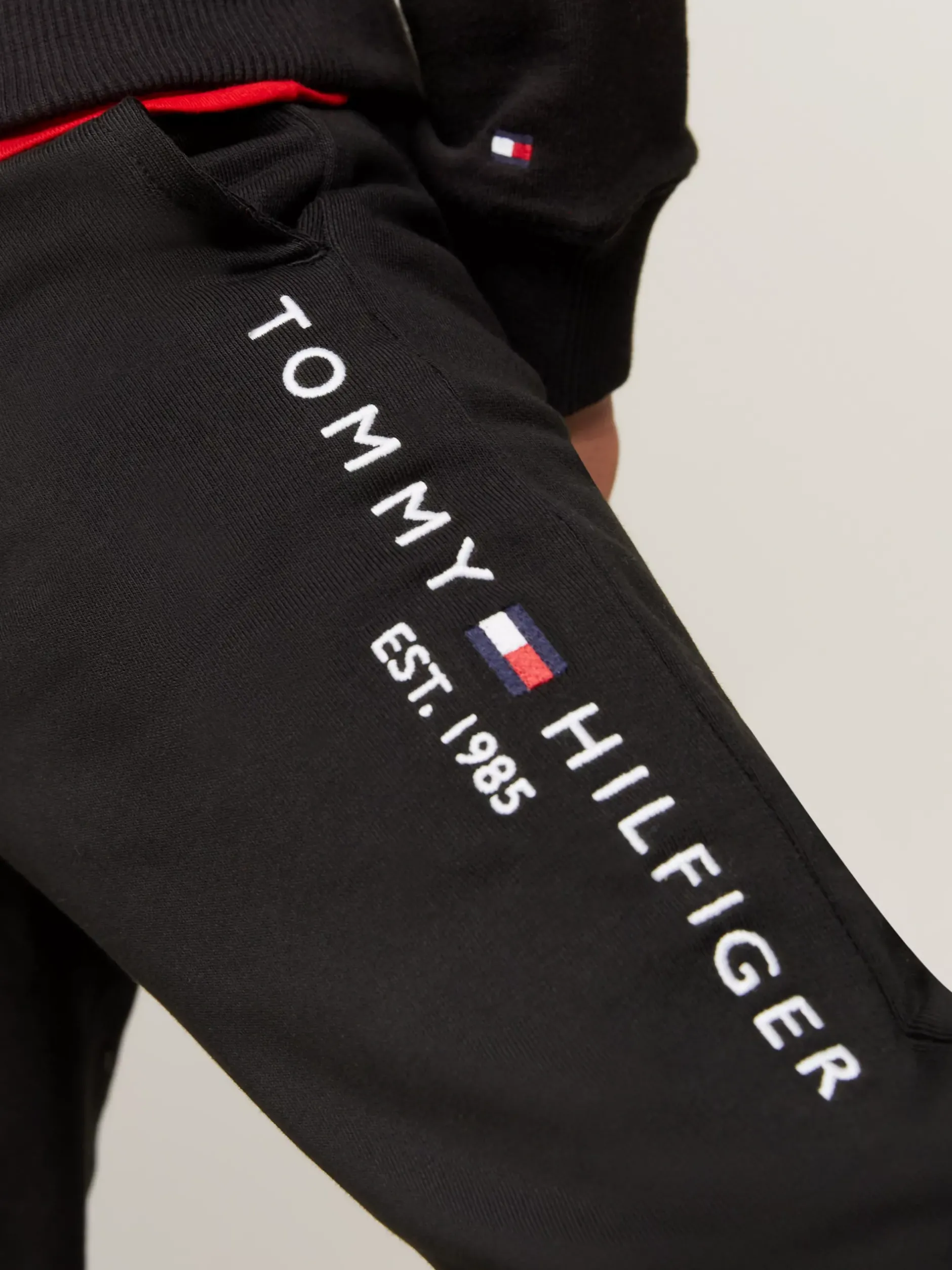 Spodnie, Szorty I Spódnice|Spodnie I Szorty*Tommy Hilfiger Bawełniane Joggery Essential Z Logo BLACK