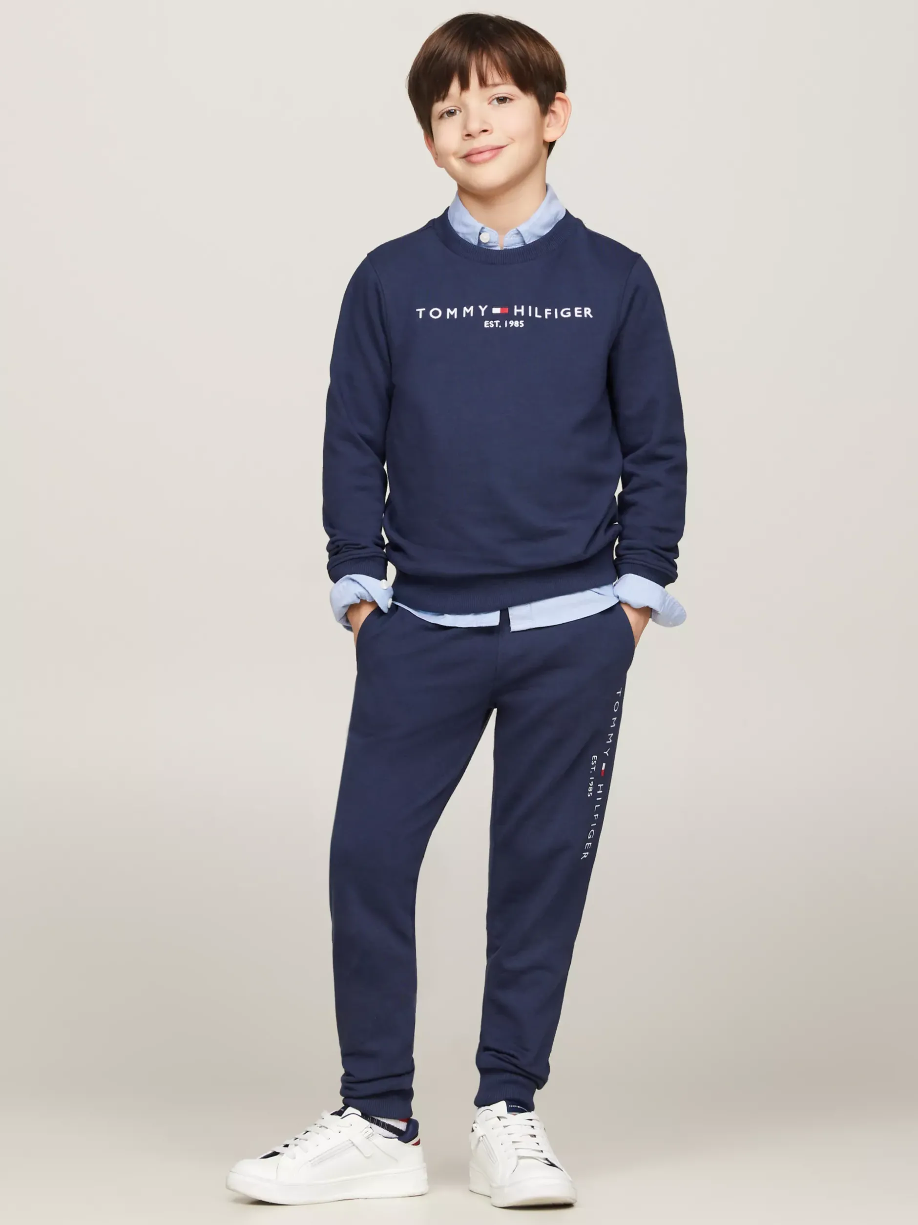 Spodnie, Szorty I Spódnice|Spodnie I Szorty*Tommy Hilfiger Bawełniane Joggery Essential Z Logo TWILIGHT NAVY