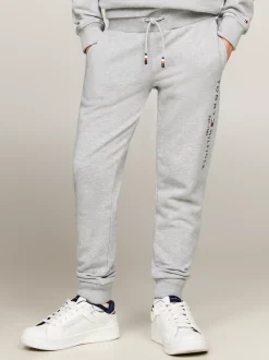 Spodnie, Szorty I Spódnice|Spodnie I Szorty*Tommy Hilfiger Bawełniane Joggery Essential Z Logo LIGHT GREY HEATHER