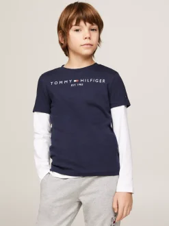 Topy I T-Shirty|T-Shirty I Koszulki Polo*Tommy Hilfiger Bawełniany T-shirt Essential Z Logo TWILIGHT NAVY