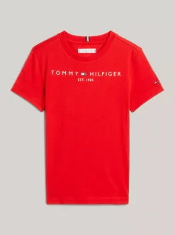 Topy I T-Shirty|T-Shirty I Koszulki Polo*Tommy Hilfiger Bawełniany T-shirt Essential Z Logo DEEP CRIMSON
