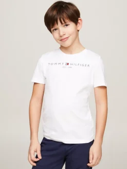 Topy I T-Shirty|T-Shirty I Koszulki Polo*Tommy Hilfiger Bawełniany T-shirt Essential Z Logo WHITE