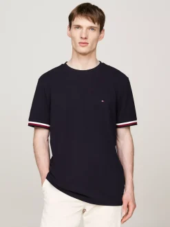 T-Shirty*Tommy Hilfiger Bawełniany T-shirt Global DESERT SKY