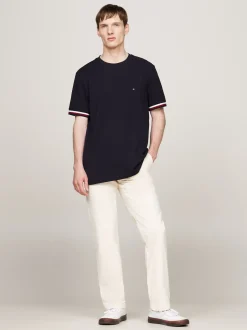 T-Shirty*Tommy Hilfiger Bawełniany T-shirt Global DESERT SKY