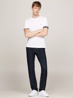 T-Shirty*Tommy Hilfiger Bawełniany T-shirt Global WHITE