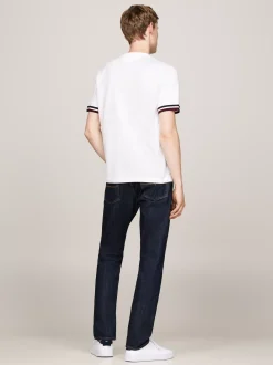 T-Shirty*Tommy Hilfiger Bawełniany T-shirt Global WHITE