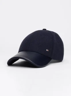 Czapki Z Daszkiem|Czapki I Szaliki*Tommy Hilfiger Bejsbolówka Corporate Z Mieszanki Wełny SPACE BLUE