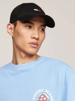 Czapki Z Daszkiem|Czapki I Szaliki*Tommy Hilfiger Bejsbolówka Z Siateczką I Podłużną Flagą BLACK