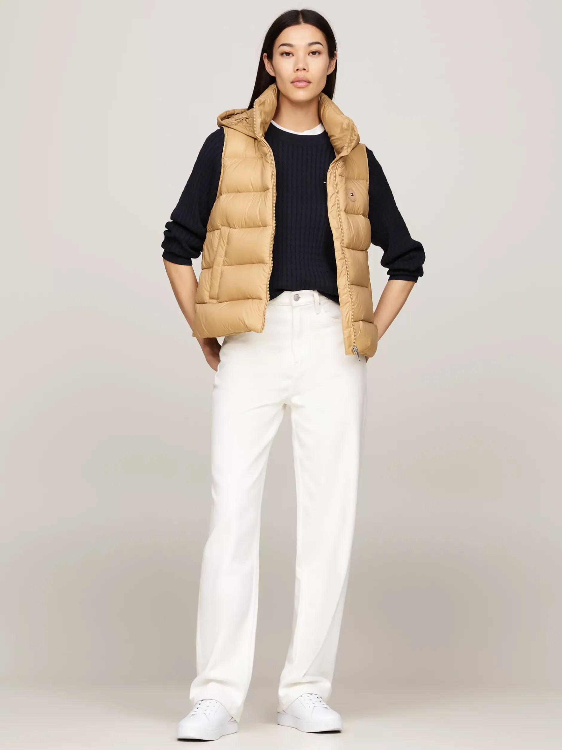 Kurtki & Płaszcze*Tommy Hilfiger Bezrękawnik Z Nieprzemakalnym Wykończeniem CLASSIC KHAKI