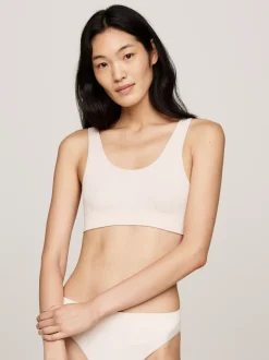 Biustonosze|Bielizna*Tommy Hilfiger Bezszwowa Braletka Z Logo Hilfiger CASHMERE CREME
