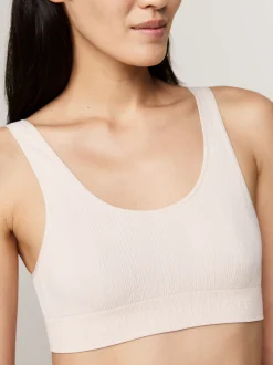 Biustonosze|Bielizna*Tommy Hilfiger Bezszwowa Braletka Z Logo Hilfiger CASHMERE CREME