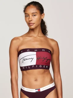 Biustonosze|Bielizna*Tommy Hilfiger Biustonosz Bandeau TH Heritage DEEP BURGUNDY