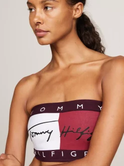 Biustonosze|Bielizna*Tommy Hilfiger Biustonosz Bandeau TH Heritage DEEP BURGUNDY