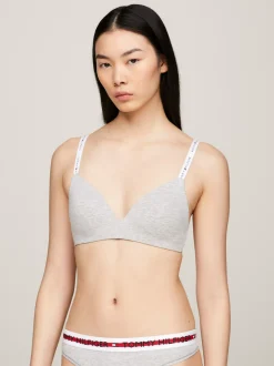 Biustonosze|Bielizna*Tommy Hilfiger Biustonosz Hilfiger Icon Bez Fiszbin LIGHT GREY HEATHER