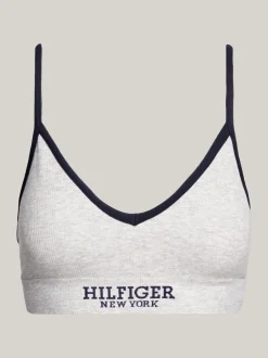 Biustonosze|Bielizna*Tommy Hilfiger Biustonosz Hilfiger Monotype Z Kontrastową Lamówką LIGHT GREY HEATHER