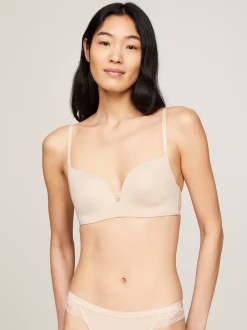 Biustonosze|Bielizna*Tommy Hilfiger Biustonosz Push-up Bez Fiszbin Obszyty Koronką MISTY BLUSH