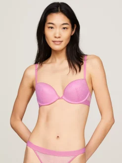 Biustonosze|Bielizna*Tommy Hilfiger Biustonosz Push-up Z Kwiatowej Koronki SWEET PEA PINK