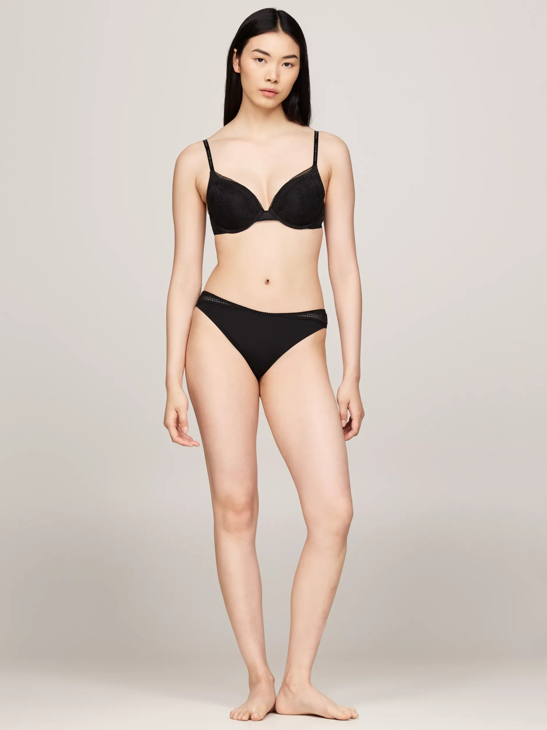 Biustonosze|Bielizna*Tommy Hilfiger Biustonosz Typu Push-up Z Głębokim Dekoltem BLACK