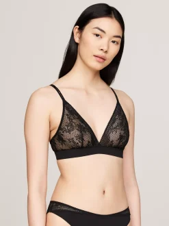 Biustonosze|Bielizna*Tommy Hilfiger Biustonosz Z Trójkątnymi Miseczkami I Koronką BLACK