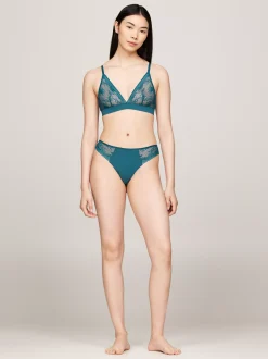 Biustonosze|Bielizna*Tommy Hilfiger Biustonosz Z Trójkątnymi Miseczkami I Koronką MIDNIGHT TURQUOISE