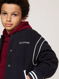 Bluzy Dresowe I Z Kapturem|Bluzy Dresowe I Z Kapturem*Tommy Hilfiger Bluza Bomber Z Polaru DESERT SKY