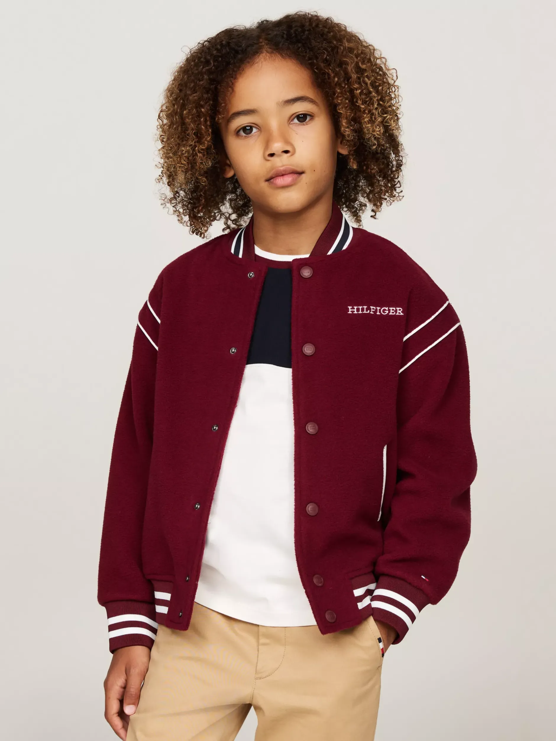 Bluzy Dresowe I Z Kapturem|Bluzy Dresowe I Z Kapturem*Tommy Hilfiger Bluza Bomber Z Polaru DEEP ROUGE