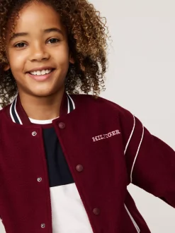 Bluzy Dresowe I Z Kapturem|Bluzy Dresowe I Z Kapturem*Tommy Hilfiger Bluza Bomber Z Polaru DEEP ROUGE