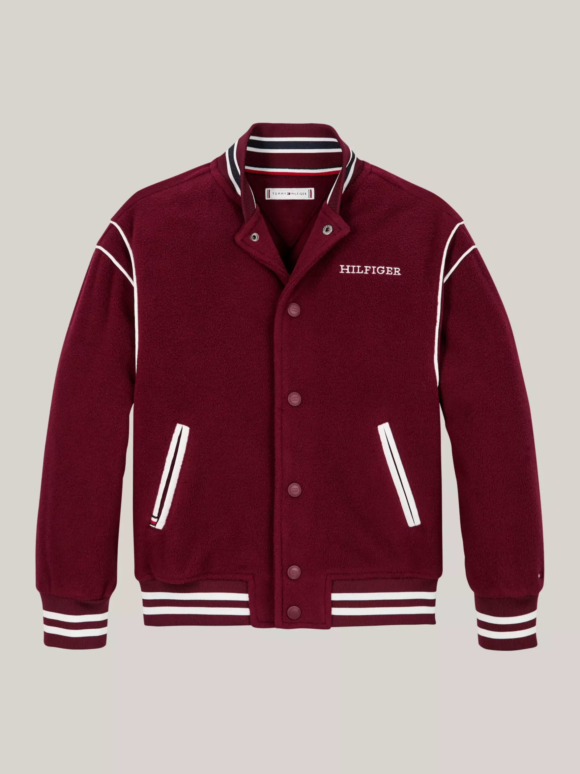 Bluzy Dresowe I Z Kapturem|Bluzy Dresowe I Z Kapturem*Tommy Hilfiger Bluza Bomber Z Polaru DEEP ROUGE