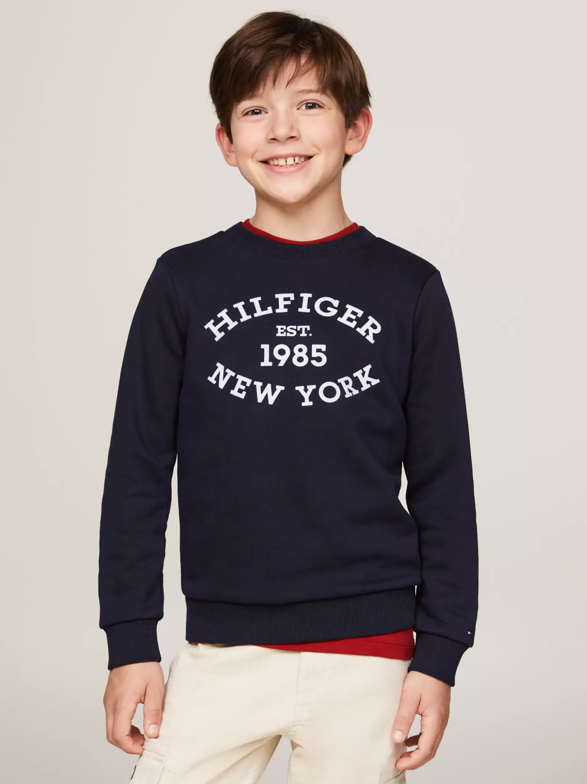 Bluzy Dresowe I Z Kapturem*Tommy Hilfiger Bluza Hilfiger Monotype Z Flokowanym Logo DESERT SKY