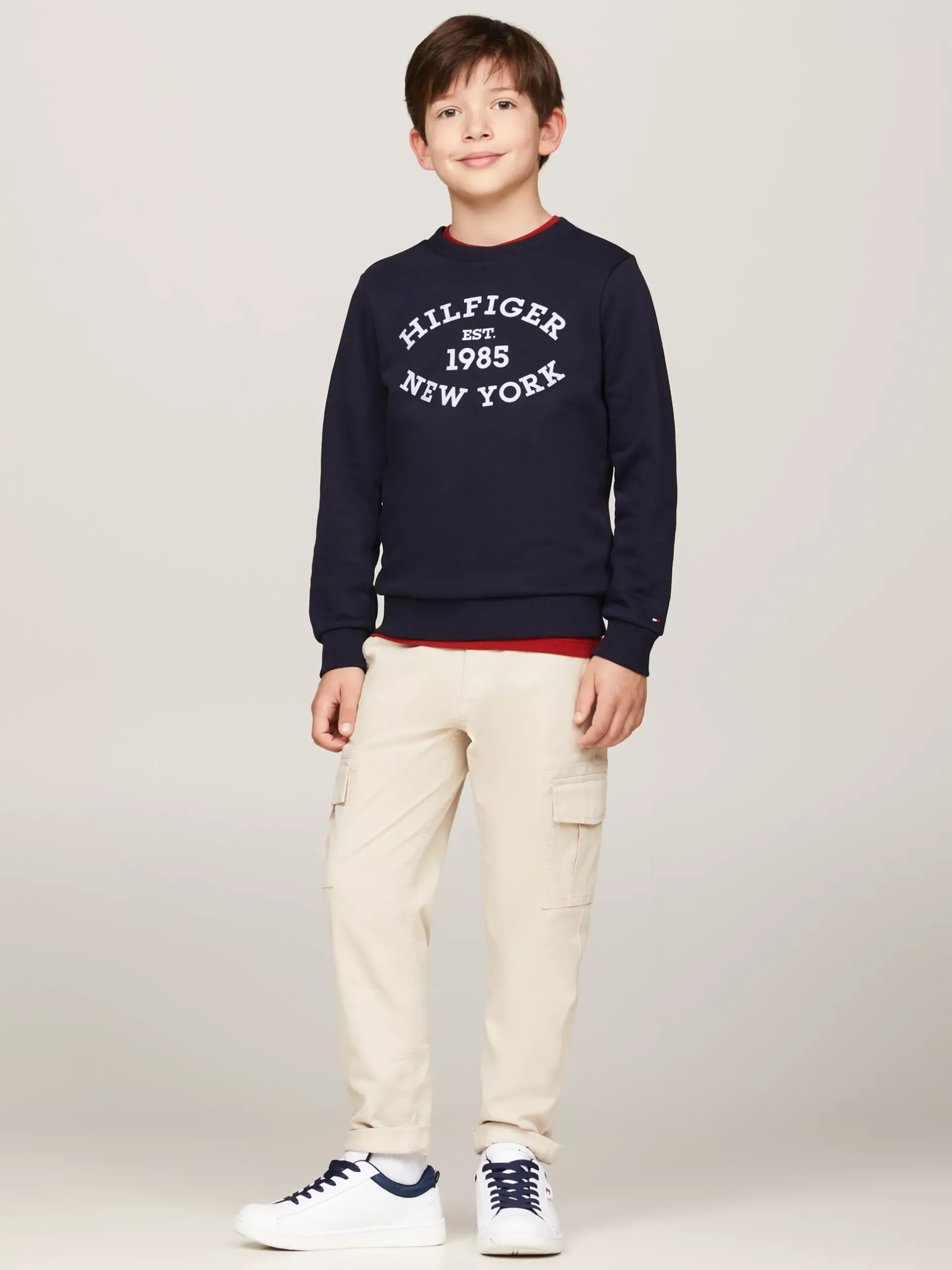 Bluzy Dresowe I Z Kapturem*Tommy Hilfiger Bluza Hilfiger Monotype Z Flokowanym Logo DESERT SKY
