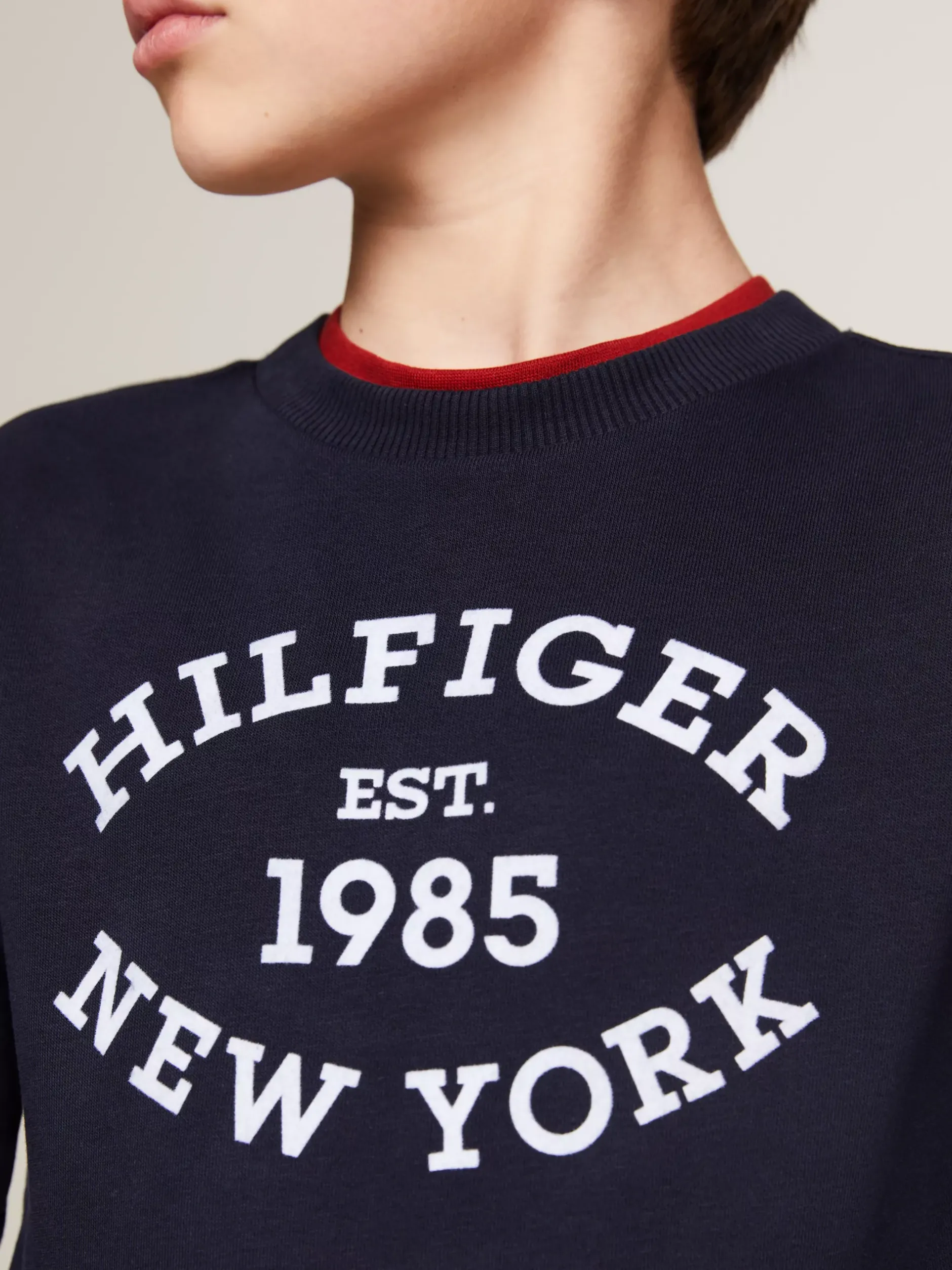 Bluzy Dresowe I Z Kapturem*Tommy Hilfiger Bluza Hilfiger Monotype Z Flokowanym Logo DESERT SKY