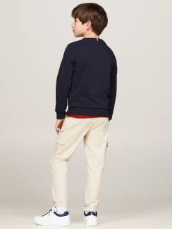 Bluzy Dresowe I Z Kapturem*Tommy Hilfiger Bluza Hilfiger Monotype Z Flokowanym Logo DESERT SKY