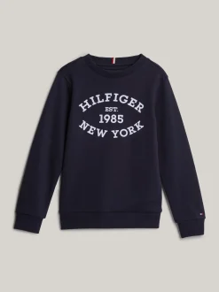 Bluzy Dresowe I Z Kapturem*Tommy Hilfiger Bluza Hilfiger Monotype Z Flokowanym Logo DESERT SKY