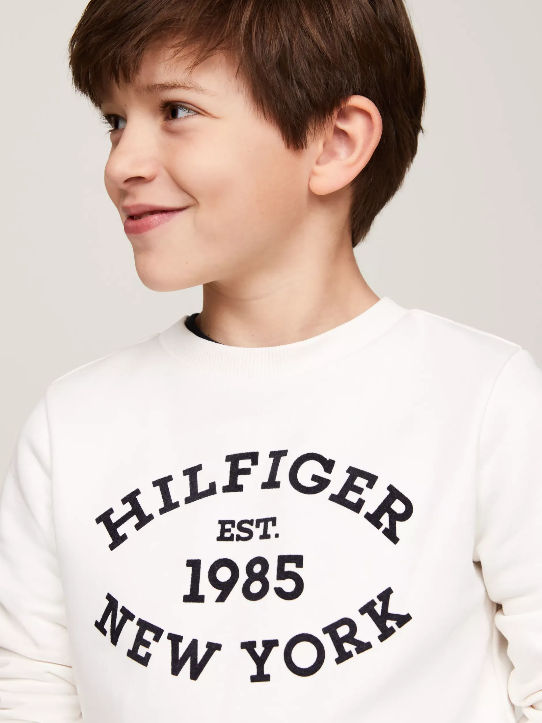 Bluzy Dresowe I Z Kapturem*Tommy Hilfiger Bluza Hilfiger Monotype Z Flokowanym Logo ANCIENT WHITE