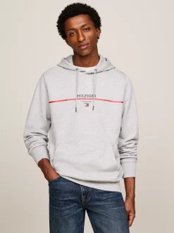 Bluzy Dresowe & Z Kapturem*Tommy Hilfiger Bluza Hilfiger Monotype Z Kapturem LIGHT GREY HEATHER
